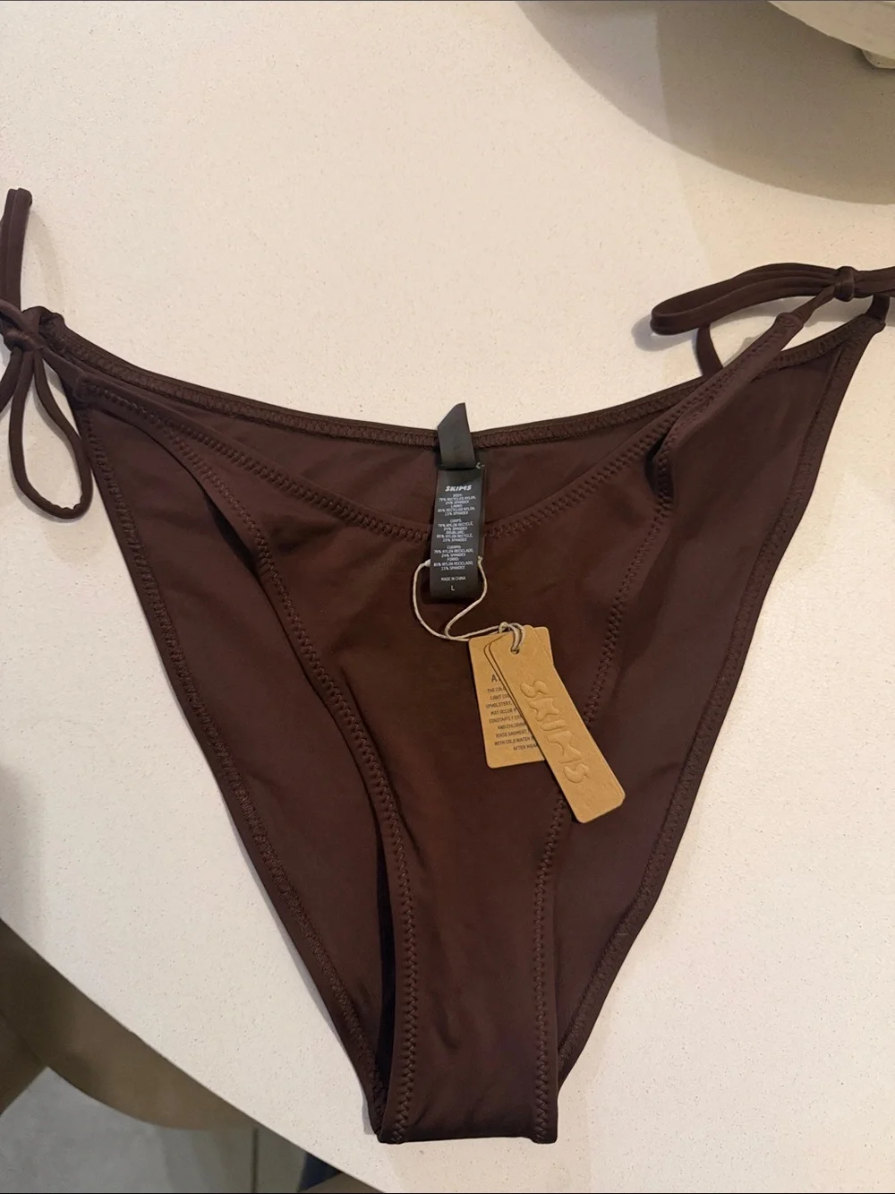 SKIMS Brown Tie-Side Bikini Bottom